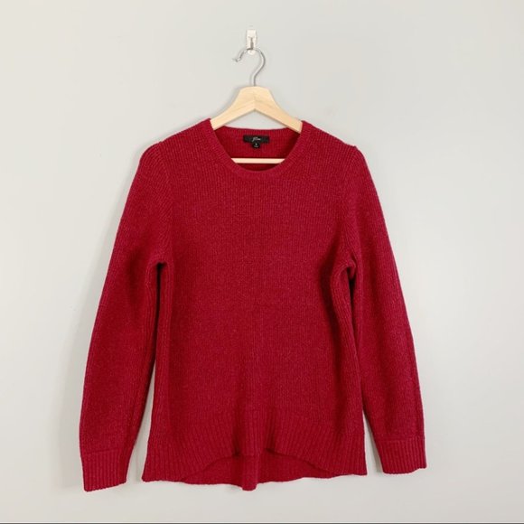 J. Crew High Low Waffle Sweater Supersoft Yarn Merino Wool Alpaca Blend Small S - Picture 2 of 12